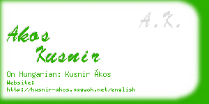 akos kusnir business card
